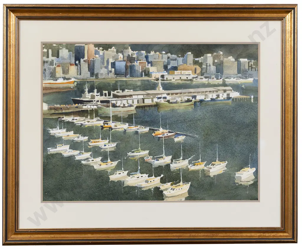 Peter McIntyre (1910 - 1995) - The Boat Harbour & Overseas Terminal Image 1++