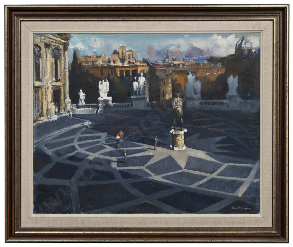 Peter McIntyre (1910 - 1995) - Piazza Del Campadoglio Roma Image 1++
