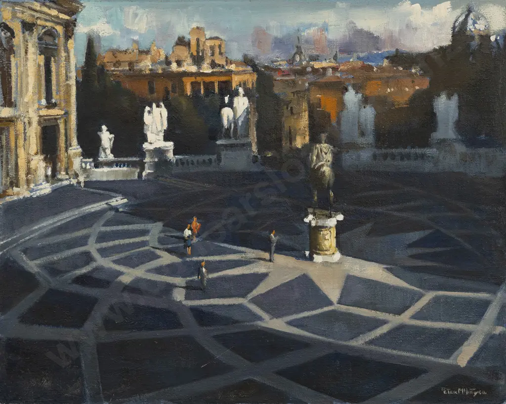 Peter McIntyre (1910 - 1995) - Piazza Del Campadoglio Roma Image 1++
