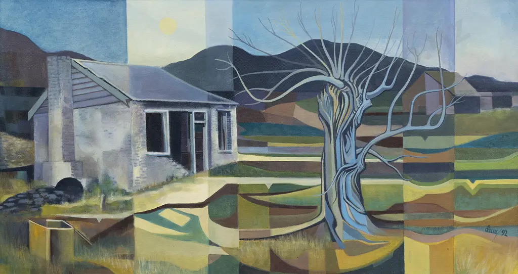 Frank Dean (1917 - 2008) - Old Schoolhouse "Moonlight" Village Central Otago Image 1++
