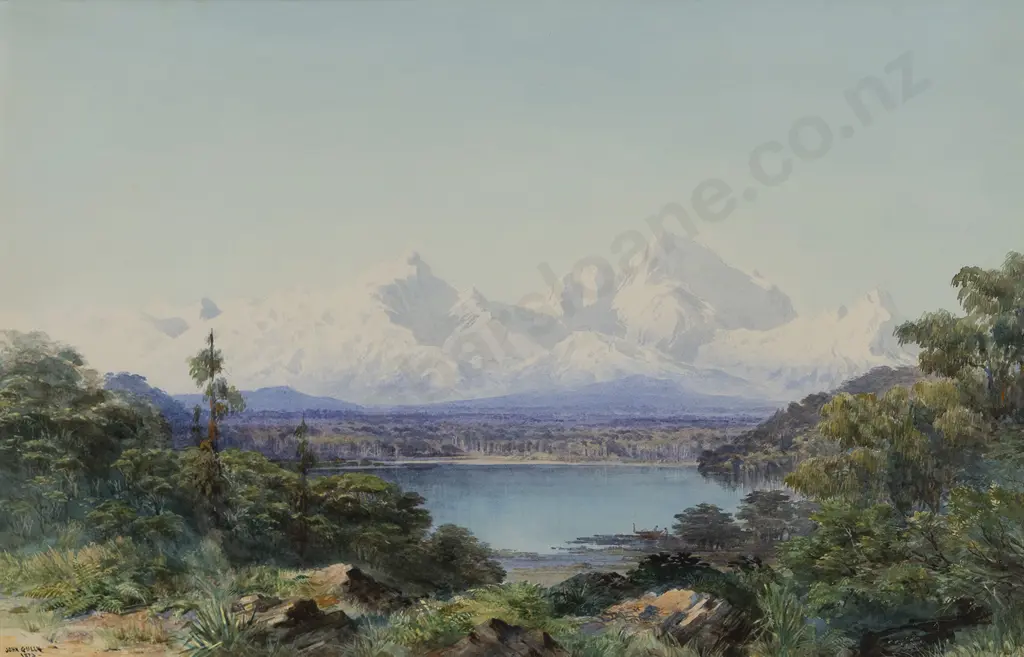 John Gully (1819 - 88) - Mt Cook from Lake Matheson Image 1++