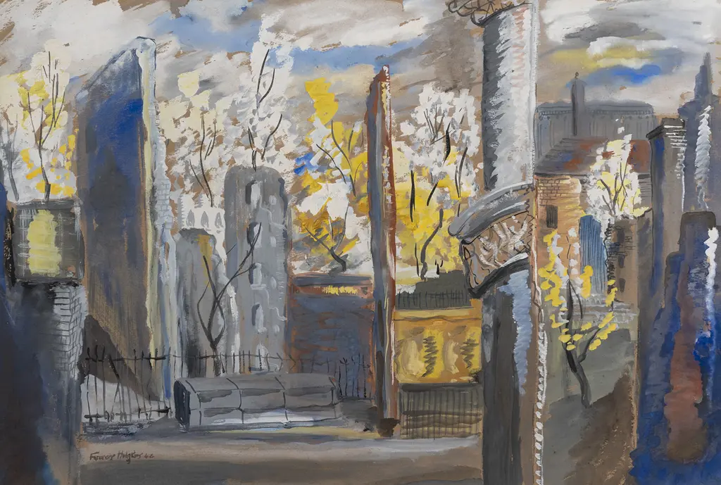 Frances Hodgkins (1869-1947) - Untitled  - Possibly London After the Blitz Image 1++