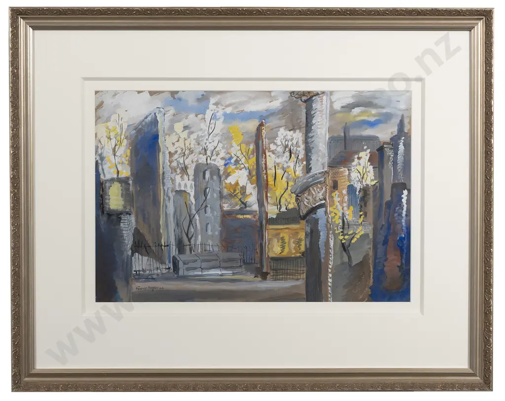 Frances Hodgkins (1869-1947) - Untitled  - Possibly London After the Blitz Image 1++