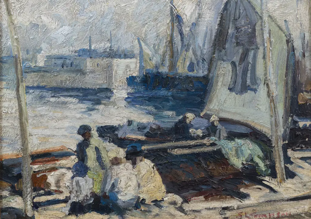Sydney Lough Thompson (1877-1973) - Les Pêcheurs Concarneau Image 1++