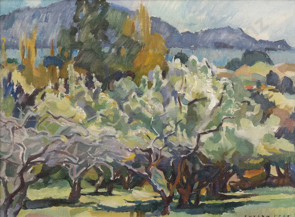 Evelyn Page (1899- 1993) - Orchard in Spring & The Island Waikanae Image 1++