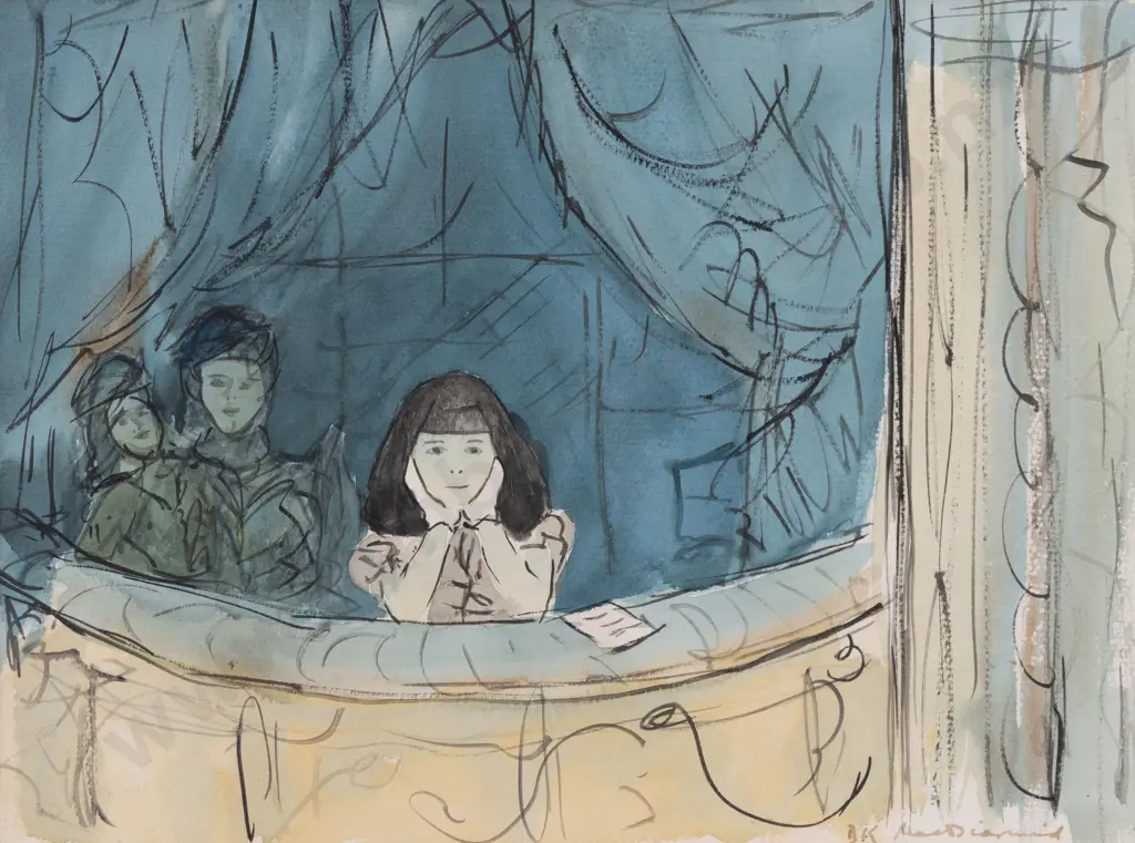 Douglas MacDiarmid (1922 - 2020) - Girl on Balcony Image 1++
