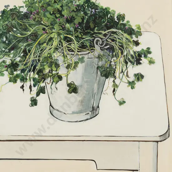 Shona McFarlane (1929 -2001) - Shamrocks Growing in a Bucket