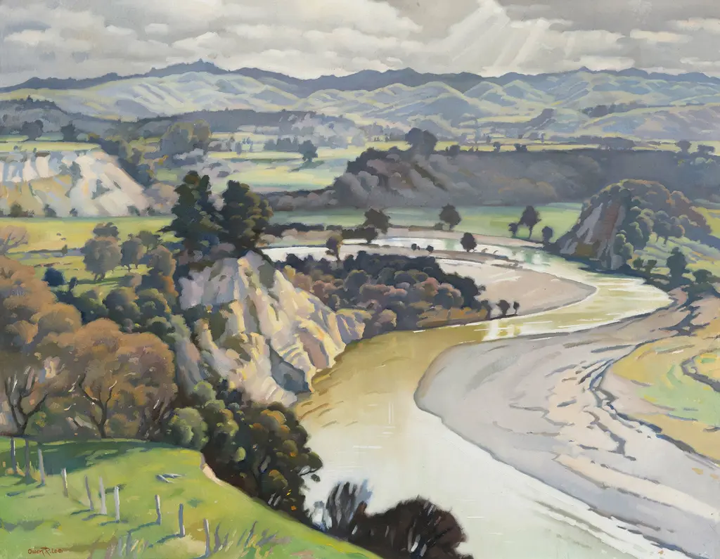 Owen R Lee (1918 - 2003) - The Winding Rangitikei Image 1++