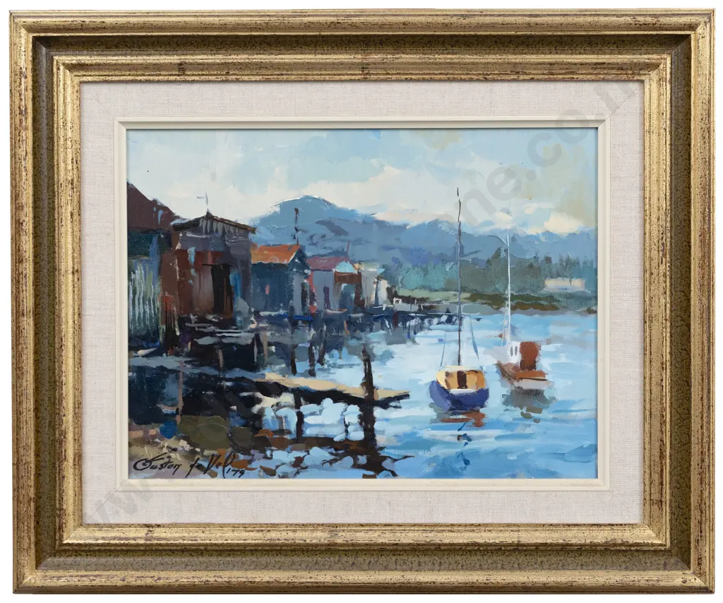 Gaston De Vel (1924 - 2010) - Boat Sheds Petone Image 1++