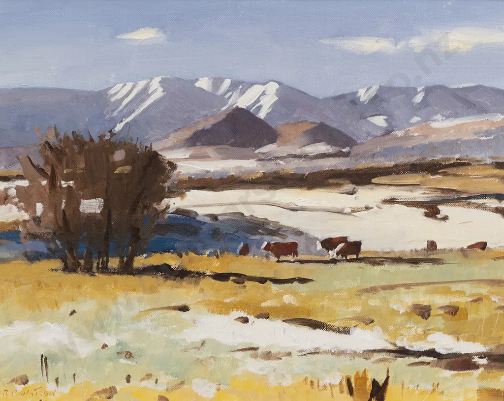 R B Watson (1911 - 2002) - Alpine Pastoral Landscape Image 1++