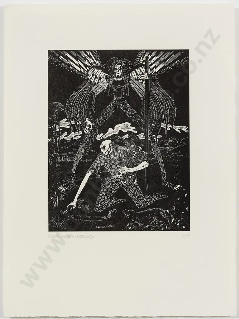 Leo Bensemann (1912 - 86)  - Death and the Woodcutter Image 1++