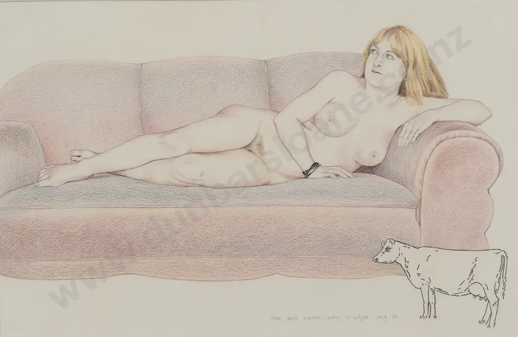 Mary McIntyre (b 1928) - The Pink Couch Image 1++