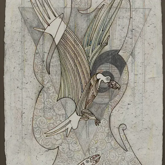 John Bevan Ford (1930 - 2005) - Hawk and Canoe Prow