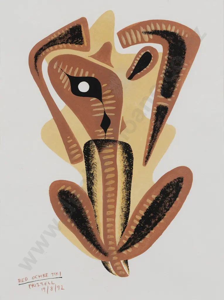 Dick Frizzell (b 1943) - Red Ochre Tiki Image 1++