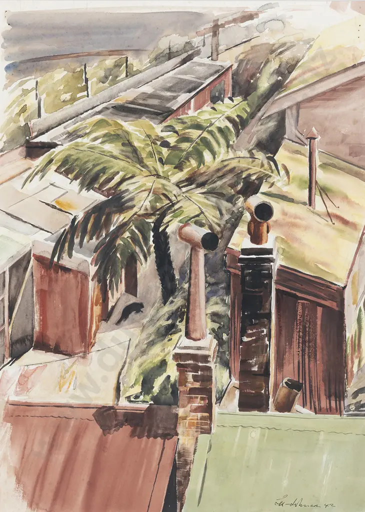 Eric Lee Johnson (1908 - 1993) - Rooftops Image 1++