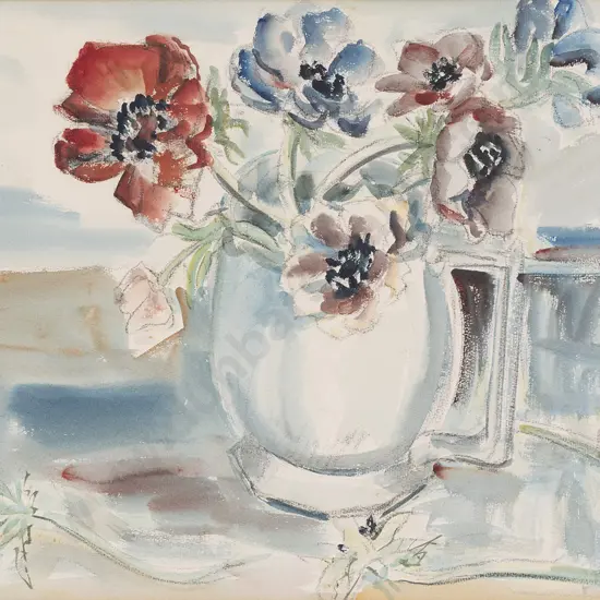 T A McCormack (1883 - 1973) - Still Life with Anemones
