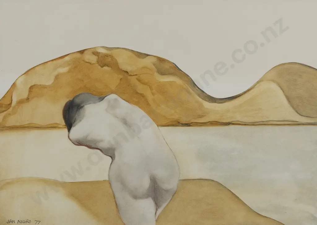 Jan Nigro (1920 - 2012) - Nude in a Landscape Image 1++