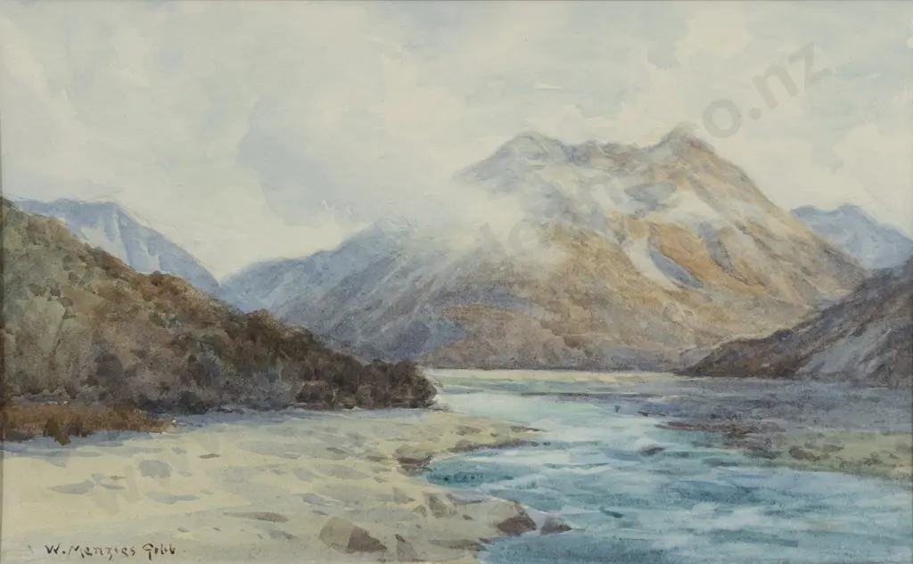 William Menzies Gibb (1859 - 1931) - Otira River Image 1++