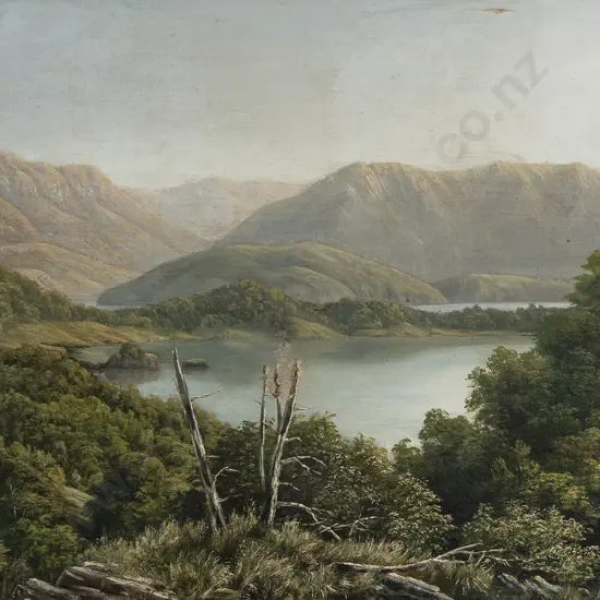 W M N Watkins (1835 - 1904) - Pigeon Island Lake Wanaka