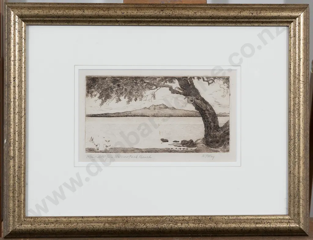 Robert Frederick Way (1872 - 1947) - Rangitoto From Narrowneck Beach Image 1++