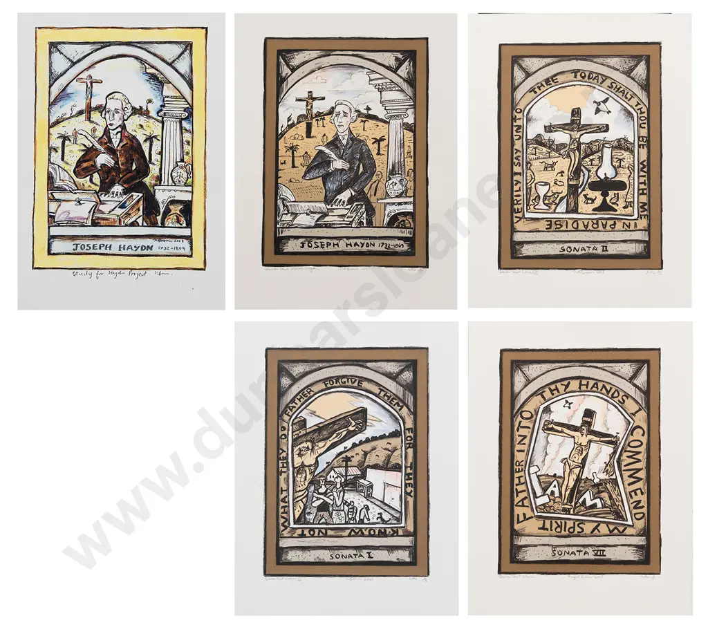 Nigel Brown (b 1949) - Four Works From "Seven Last Words" Suite Image 1++