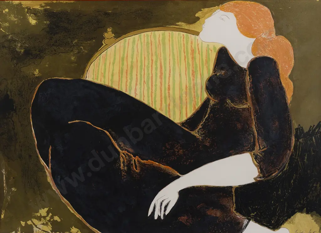 Linda Le Kinff (French b 1949) - Les Cheveux Rouges Image 1++