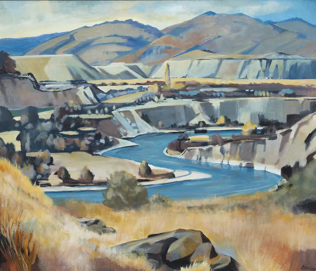 Frank Dean (1917 - 2008) - Gorge Country Central Otago The Shotover River Image 1++