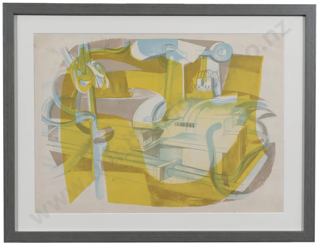 Louise Henderson (1902-94) - Engine Room "Southern Cross" Image 1++