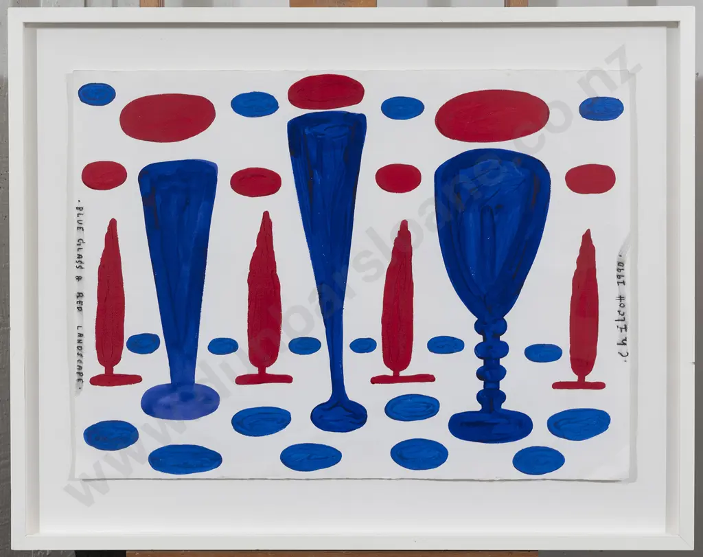 Gavin Chilcott (b 1950) - Blue Glass & Red Landscape Image 1++