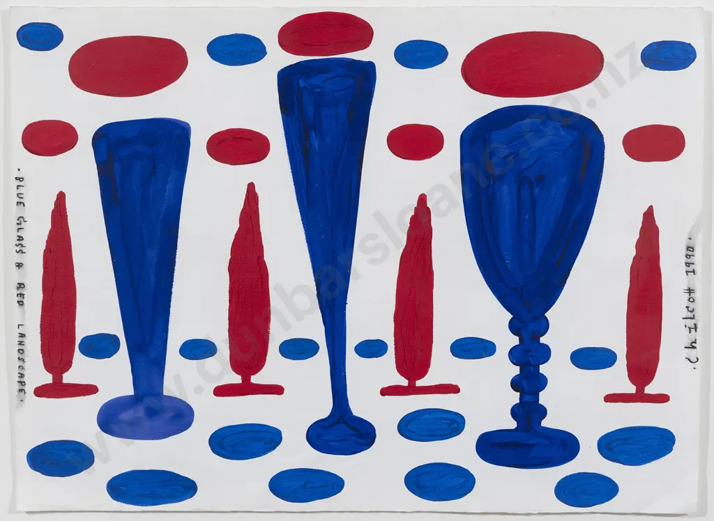 Gavin Chilcott (b 1950) - Blue Glass & Red Landscape Image 1++