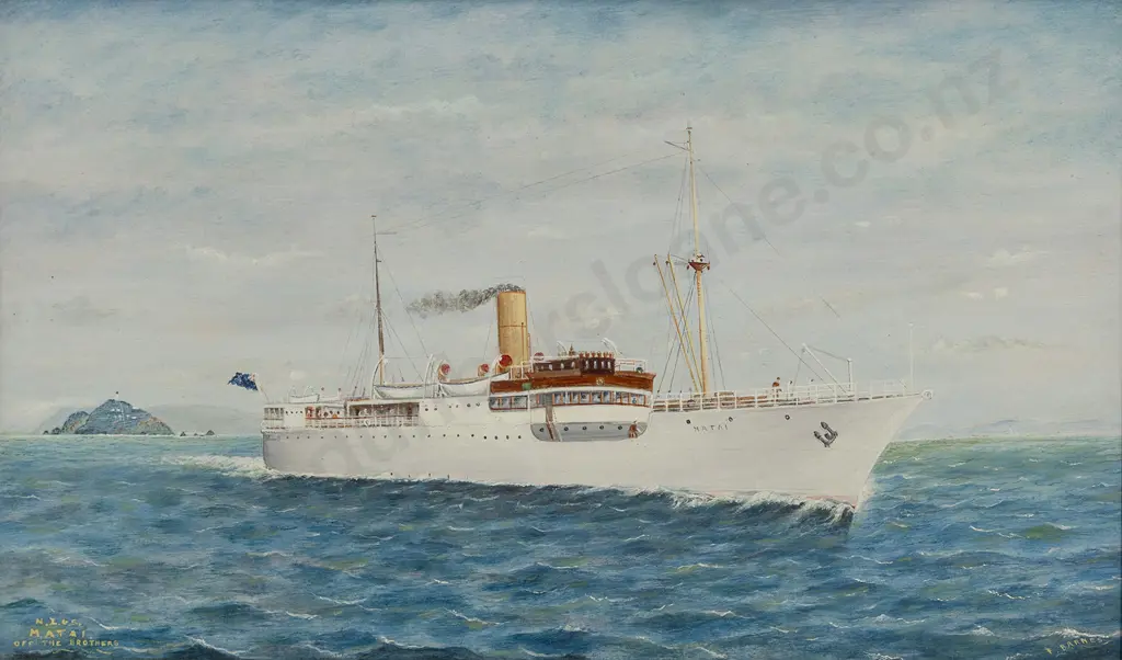 Frank Barnes (1859 - 1941) - NZSS Matai Off the Brothers Image 1++