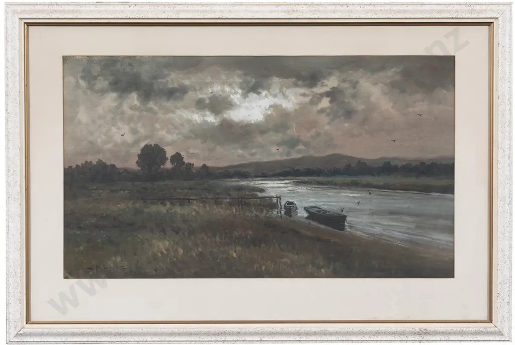 Blythe Fletcher (1890-1949) - Twilight Riverside Image 1++