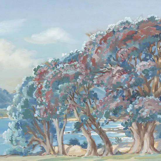 Kathleen Airini Vane (1891 - 1965) - Old Pah Near Te Kaha