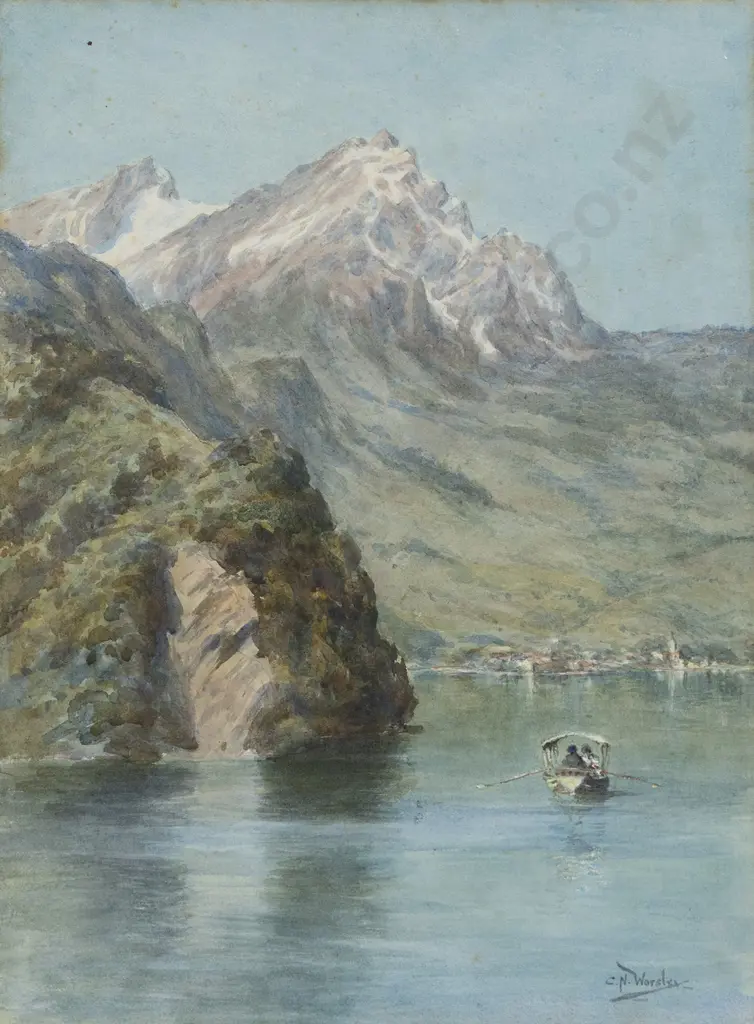 Charles Nathaniel Worsley (1862 - 1923) - Mount Palatus Lake Lucerne Image 1++