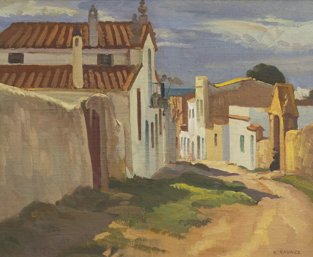 Cedric D. Savage (1901 - 1969) - Street in Sitges Image 1++