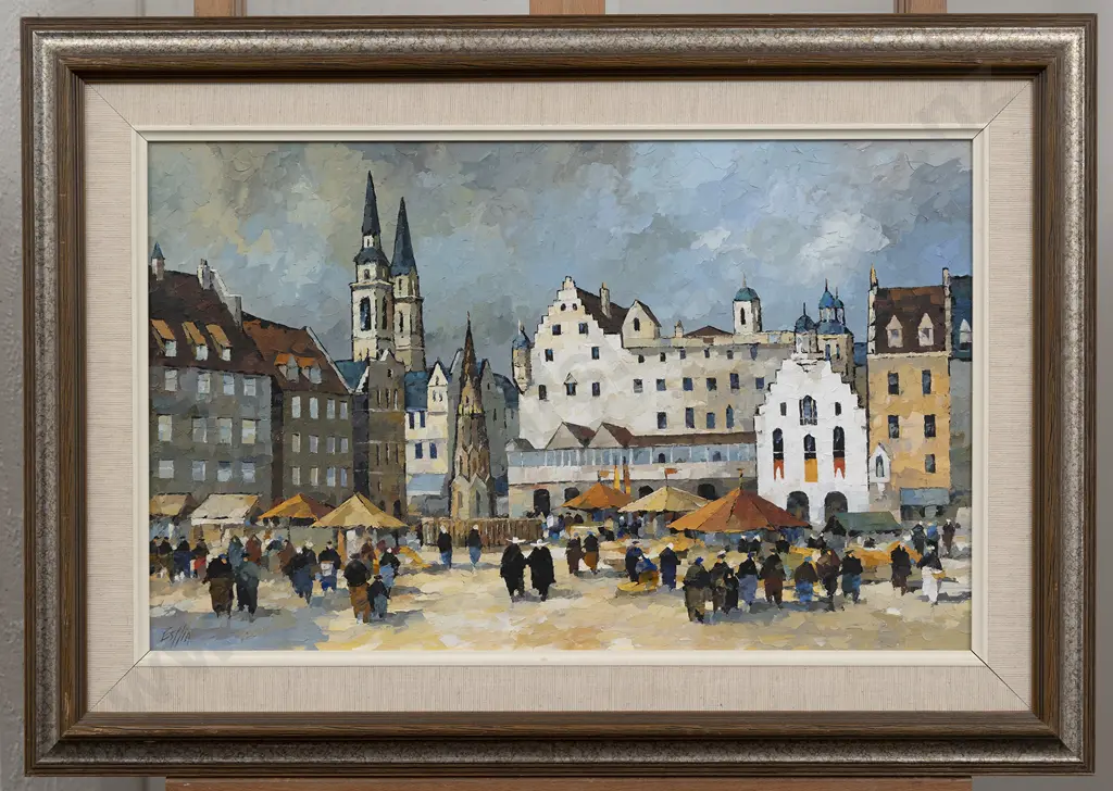 Tom Esplin (1915 - 2005) - Market Square Bavaria Image 1++