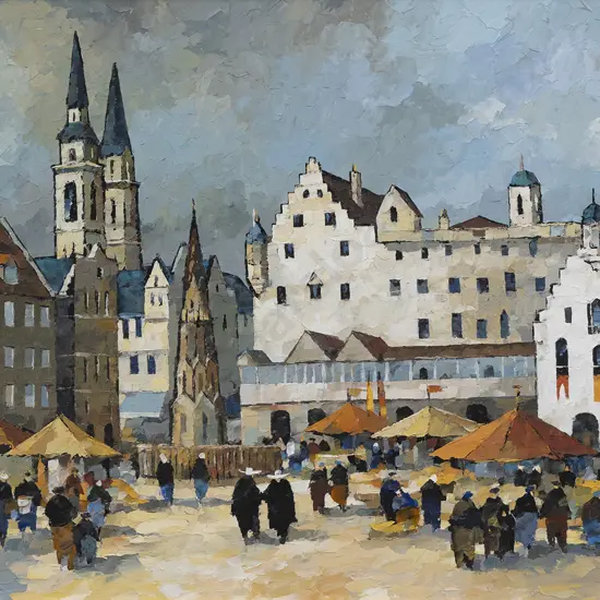 Tom Esplin (1915 - 2005) - Market Square Bavaria