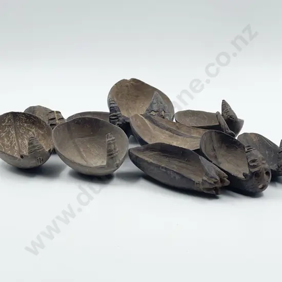 Ten Papua New Guinea Coconut Shell Spoons