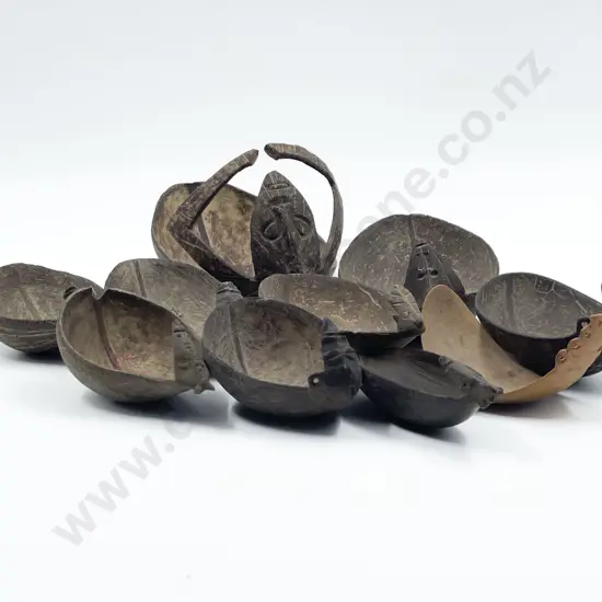 Ten Papua New Guinea Coconut Shell Spoons