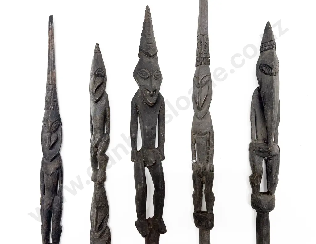 Five Ramu River Elongated Figural Stakes Image 1++