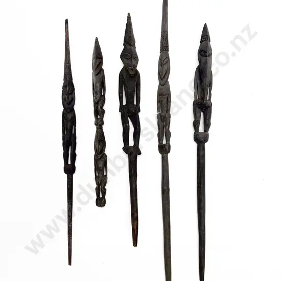 Five Ramu River Elongated Figural Stakes