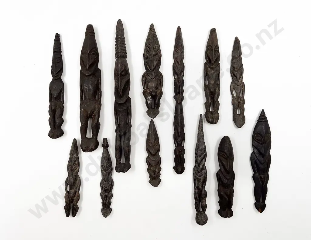 Thirteen Papua New Guinea Ramu River Standing Figures Image 1++