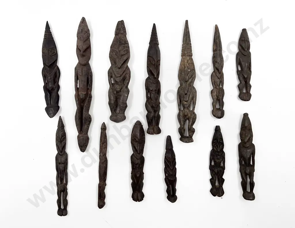 Thirteen Papua New Guinea Ramu River Standing Figures Image 1++