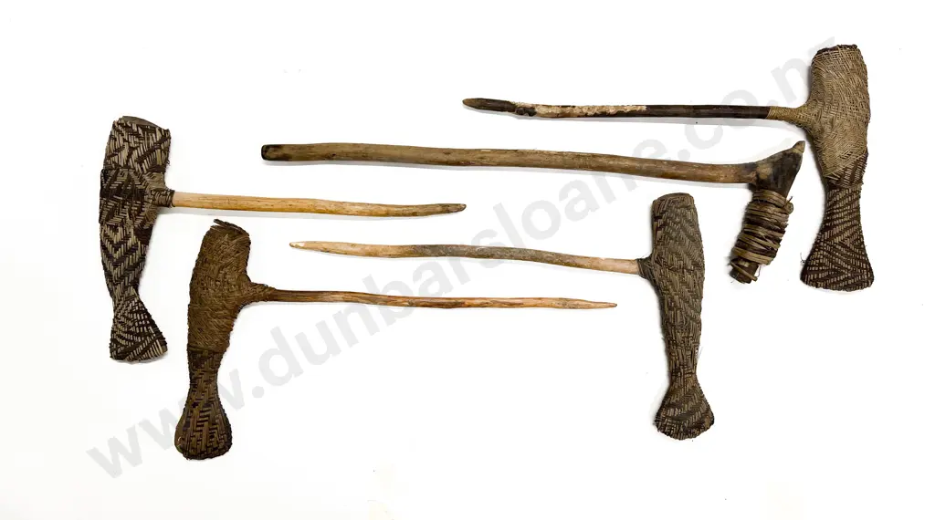 Five Ceremonial Hafts From Papua New Guinea Image 1++