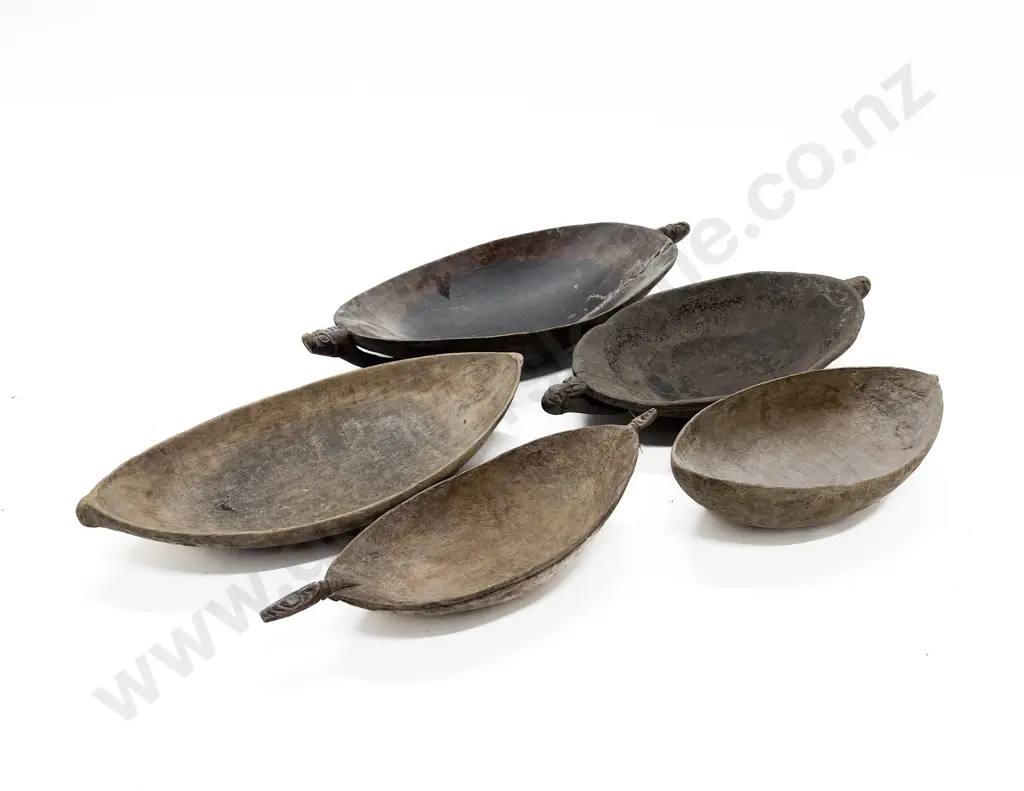Five Elliptical Ramu River Food Bowls Image 1++