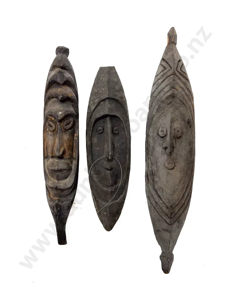 Three Ramu River Flute Masks Image 1++