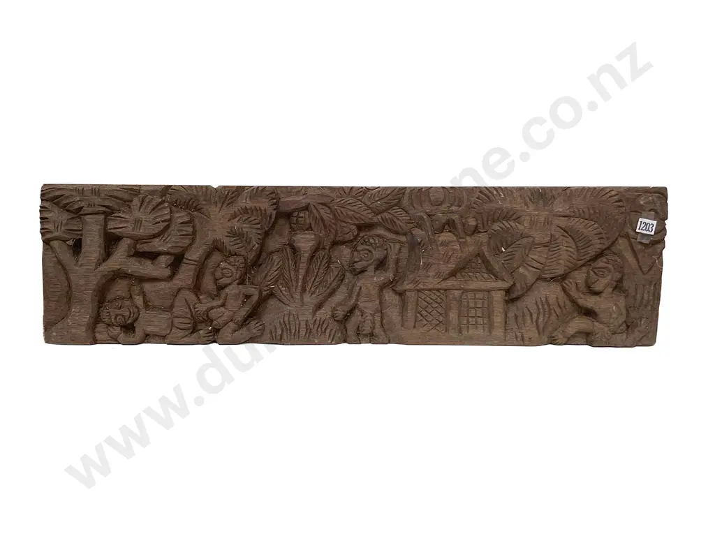 A Papua New Guinea Carved Wood Story Board Image 1++