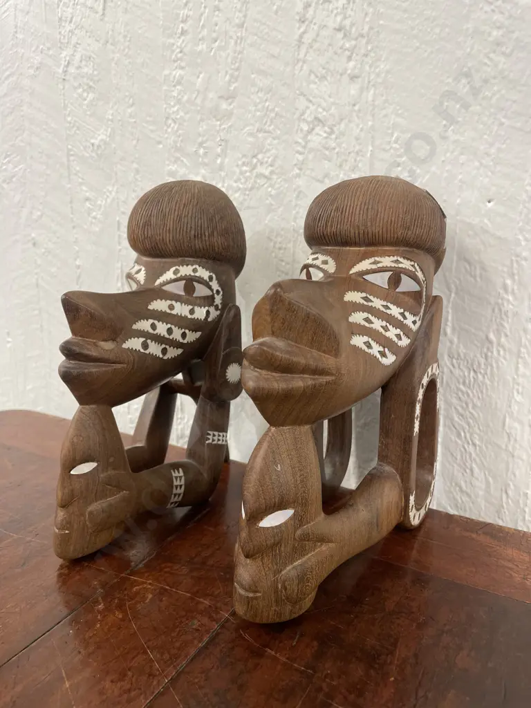Pair of Solomon Island Modern Canoe Prows Image 1++