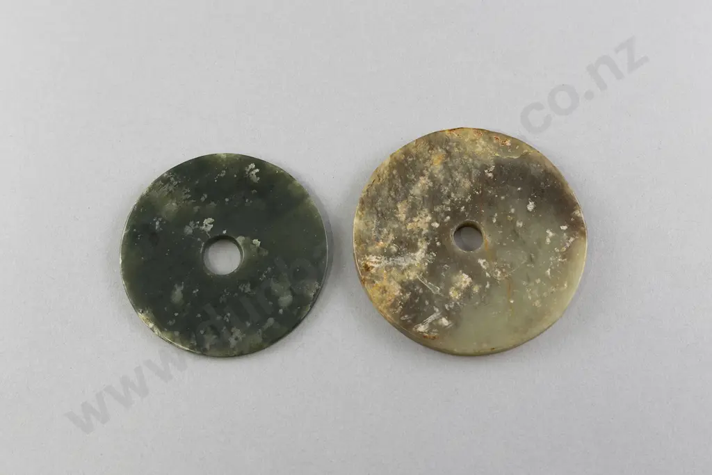 Two Tang-Style Jade Bi Discs Image 1++