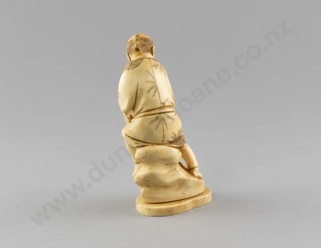 Japanese Carved Ivory Okimono Image 1++